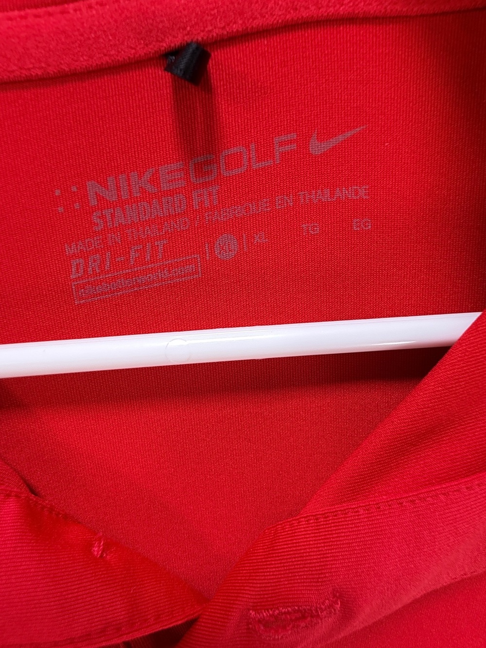 Nike Dri FIT Red White Colorblock Golf Polo Shirt Mens XL - Picture 5 of 9
